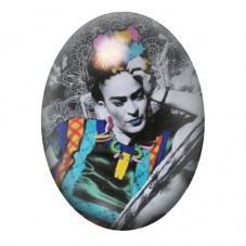 Cabochon en Verre Illustré Frida Khalo 13x18, 18x25 ou 30x40mm pour la création de bijoux fantaisie - DIY