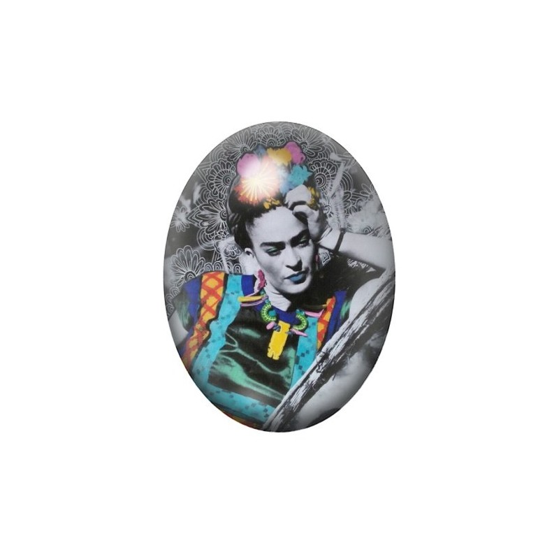 Cabochon en Verre Illustré Frida Khalo 13x18, 18x25 ou 30x40mm