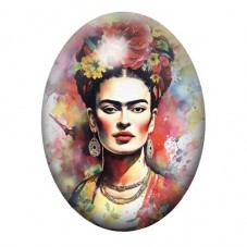 Cabochon en Verre Illustré Frida Khalo 13x18, 18x25 ou 30x40mm pour la création de bijoux fantaisie - DIY