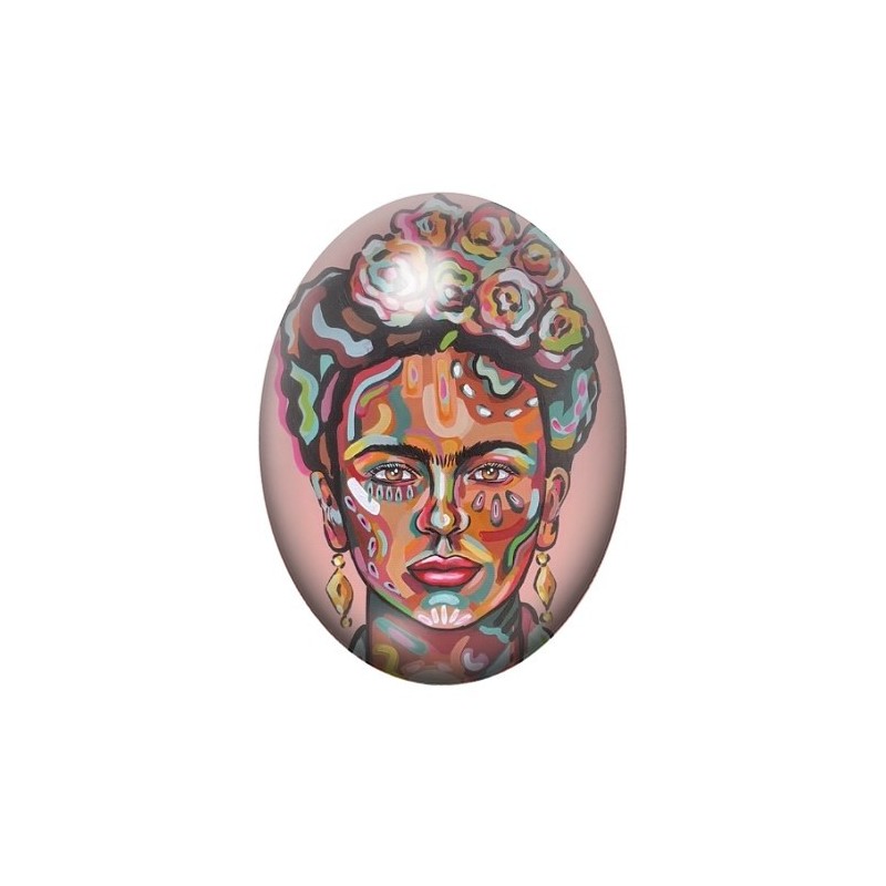 Cabochon en Verre Illustré Frida Khalo 13x18, 18x25 ou 30x40mm