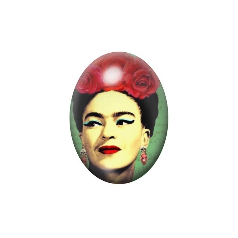 Cabochon en Verre Illustré Frida Khalo 13x18, 18x25 ou 30x40mm