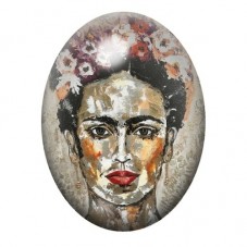 Cabochon en Verre Illustré Frida Khalo 13x18, 18x25 ou 30x40mm pour la création de bijoux fantaisie - DIY