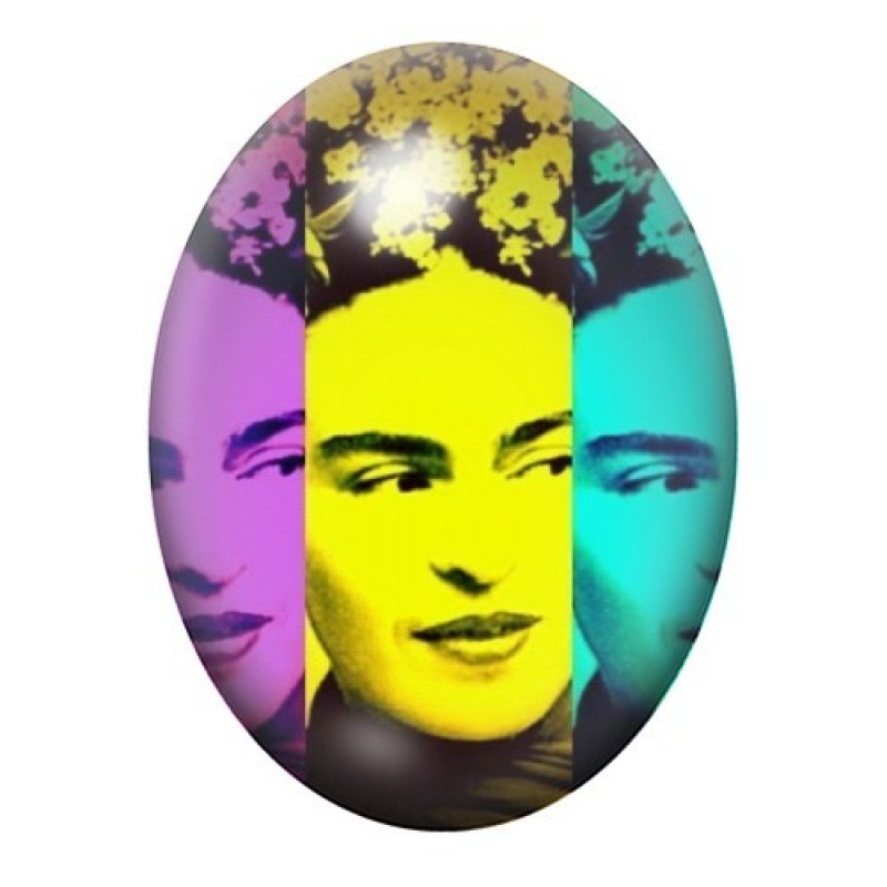 Cabochon en Verre Illustré Frida Khalo 13x18, 18x25 ou 30x40mm