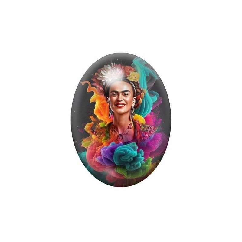 Cabochon en Verre Illustré Frida Khalo 13x18, 18x25 ou 30x40mm