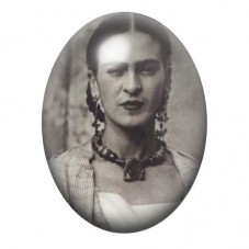 Cabochon en Verre Illustré Frida Khalo 13x18, 18x25 ou 30x40mm pour la création de bijoux fantaisie - DIY