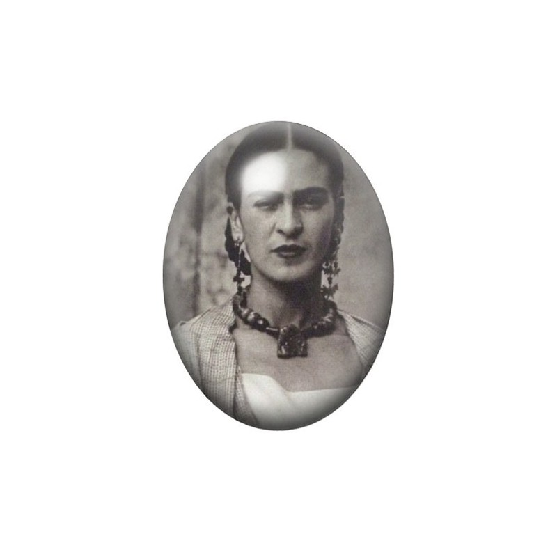 Cabochon en Verre Illustré Frida Khalo 13x18, 18x25 ou 30x40mm