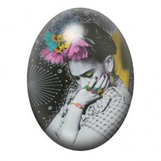 Cabochon en Verre Illustré Frida Khalo 13x18, 18x25 ou 30x40mm pour la création de bijoux fantaisie - DIY