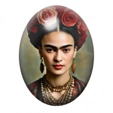 Cabochon en Verre Illustré Frida Khalo 13x18, 18x25 ou 30x40mm pour la création de bijoux fantaisie - DIY