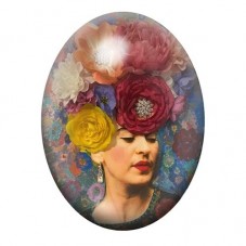 Cabochon en Verre Illustré Frida Khalo 13x18, 18x25 ou 30x40mm pour la création de bijoux fantaisie - DIY