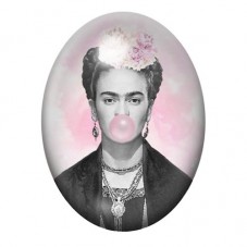 Cabochon en Verre Illustré Frida Khalo 13x18, 18x25 ou 30x40mm pour la création de bijoux fantaisie - DIY