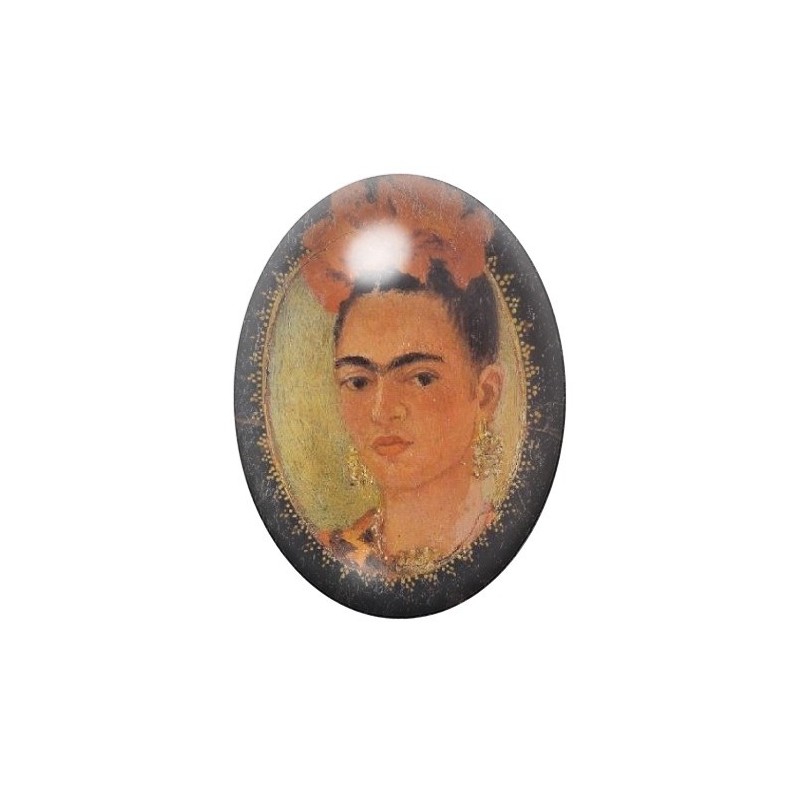 Cabochon en Verre Illustré Frida Khalo 13x18, 18x25 ou 30x40mm