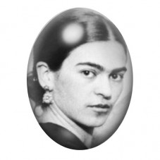 Cabochon en Verre Illustré Jeune Frida Kahlo en Photographie de Profil 13x18, 18x25 ou 30x40mm pour la création de bijoux fantai