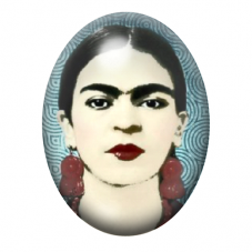 Cabochon en Verre Illustré Frida Khalo 13x18, 18x25 ou 30x40mm pour la création de bijoux fantaisie - DIY