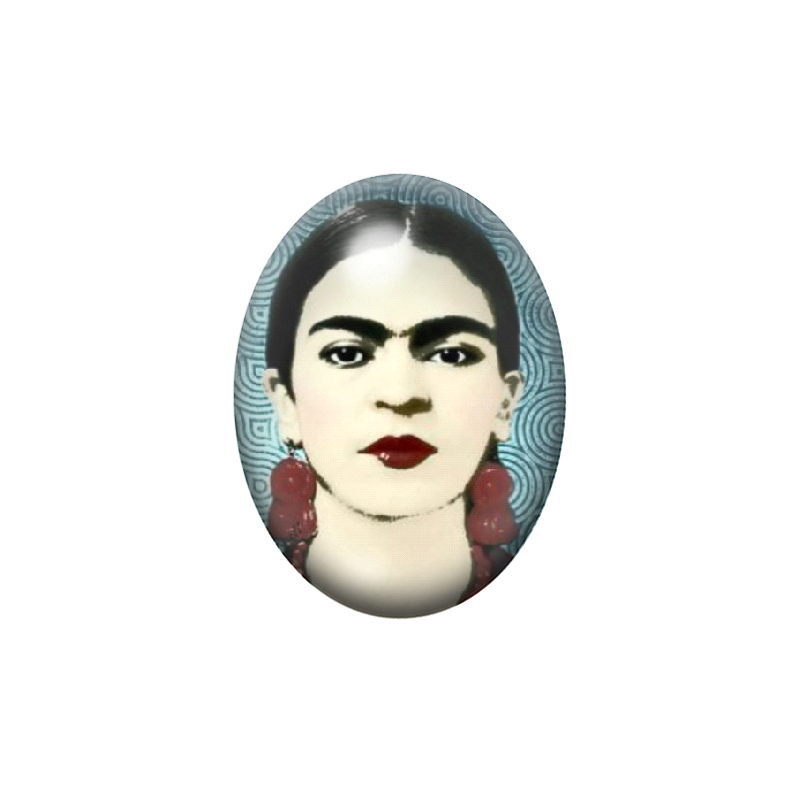 Cabochon en Verre Illustré Frida Khalo 13x18, 18x25 ou 30x40mm