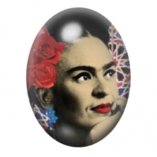 Cabochon en Verre Illustré Frida Khalo 13x18, 18x25 ou 30x40mm pour la création de bijoux fantaisie - DIY