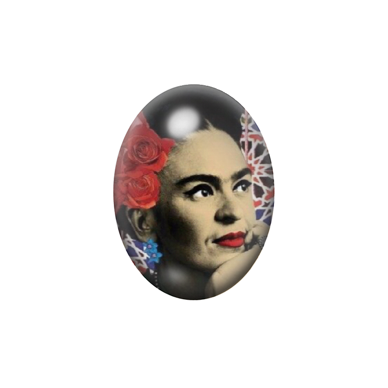 Cabochon en Verre Illustré Frida Khalo 13x18, 18x25 ou 30x40mm