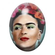 Cabochon en Verre Illustré Frida Khalo 13x18, 18x25 ou 30x40mm pour la création de bijoux fantaisie - DIY
