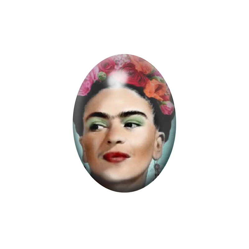 Cabochon en Verre Illustré Frida Khalo 13x18, 18x25 ou 30x40mm