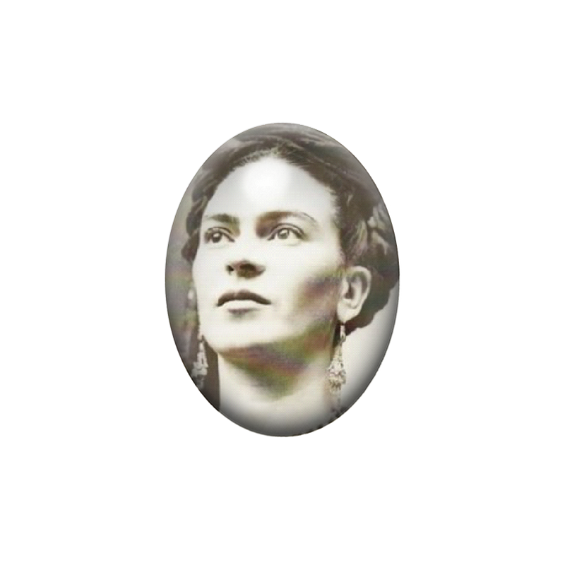 Cabochon en Verre Illustré Frida Khalo 13x18, 18x25 ou 30x40mm