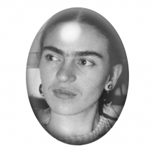 Cabochon en Verre Illustré Frida Khalo 13x18, 18x25 ou 30x40mm pour la création de bijoux fantaisie - DIY