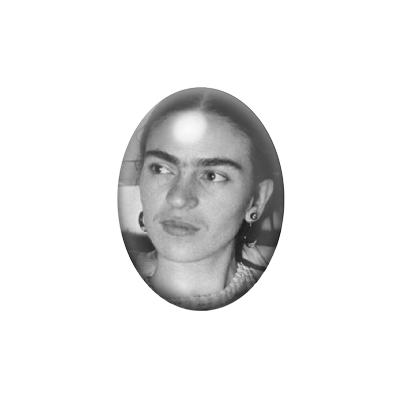 Cabochon en Verre Illustré Frida Khalo 13x18, 18x25 ou 30x40mm