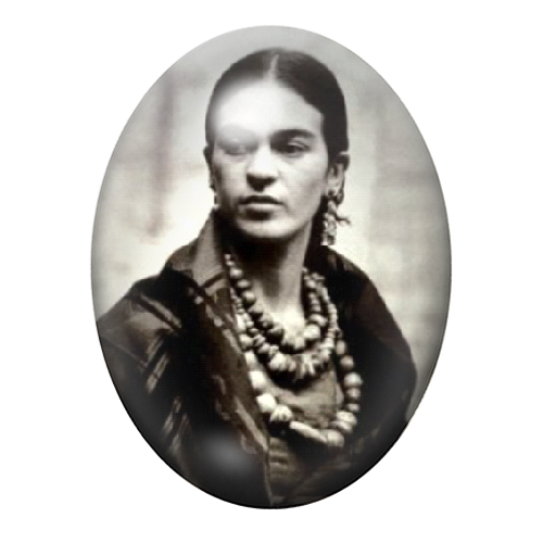 Cabochon en Verre Illustré Frida Khalo 13x18, 18x25 ou 30x40mm