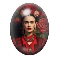 Cabochon en Verre Illustré Frida Khalo 13x18, 18x25 ou 30x40mm pour la création de bijoux fantaisie - DIY