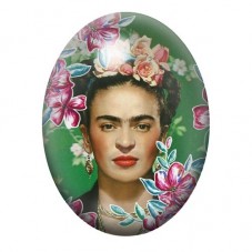 Cabochon en Verre Illustré Frida Khalo 13x18, 18x25 ou 30x40mm pour la création de bijoux fantaisie - DIY
