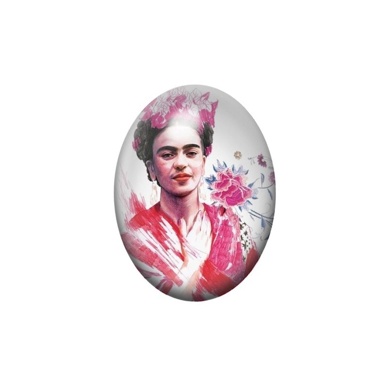 Cabochon en Verre Illustré Frida Khalo 13x18, 18x25 ou 30x40mm