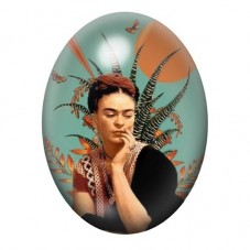 Cabochon en Verre Illustré Frida Khalo 13x18, 18x25 ou 30x40mm pour la création de bijoux fantaisie - DIY
