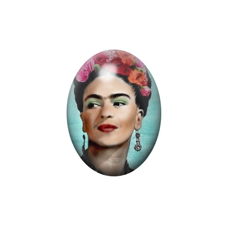 Cabochon en Verre Illustré Frida Khalo 13x18, 18x25 ou 30x40mm