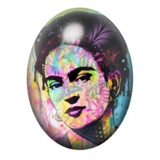 Cabochon en Verre Illustré Frida Khalo 13x18, 18x25 ou 30x40mm pour la création de bijoux fantaisie - DIY