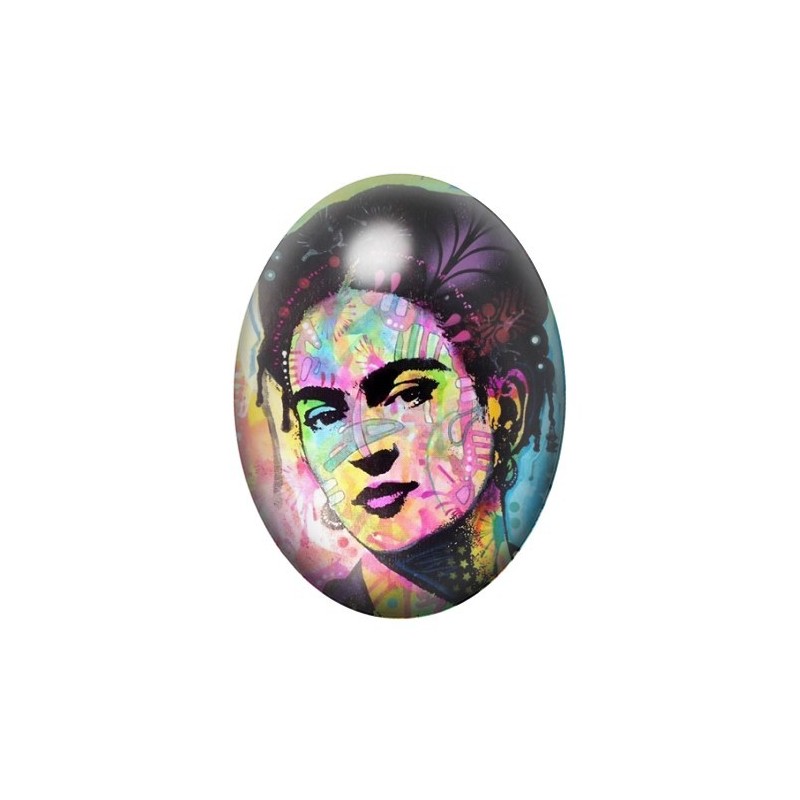 Cabochon en Verre Illustré Frida Khalo 13x18, 18x25 ou 30x40mm