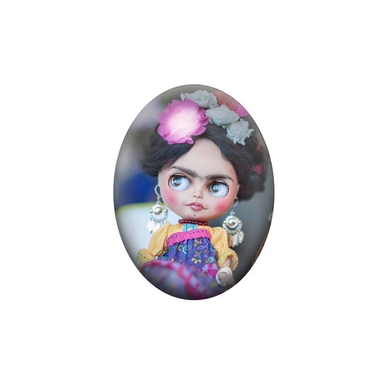 Cabochon en Verre Illustré Frida Khalo 13x18, 18x25 ou 30x40mm