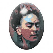 Cabochon en Verre Illustré Frida Khalo 13x18, 18x25 ou 30x40mm pour la création de bijoux fantaisie - DIY