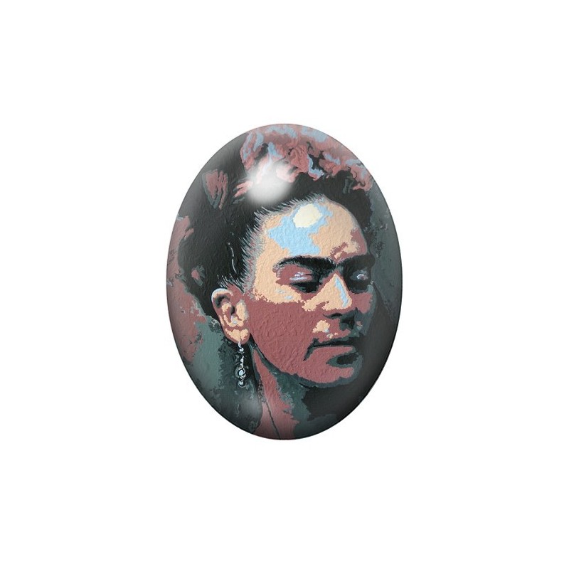 Cabochon en Verre Illustré Frida Khalo 13x18, 18x25 ou 30x40mm