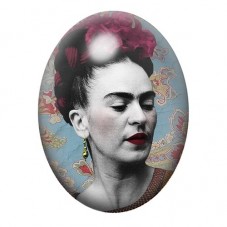Cabochon en Verre Illustré Frida Khalo 13x18, 18x25 ou 30x40mm pour la création de bijoux fantaisie - DIY