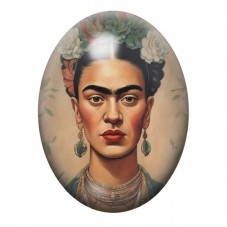 Cabochon en Verre Illustré Frida Khalo 13x18, 18x25 ou 30x40mm pour la création de bijoux fantaisie - DIY