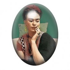 Cabochon en Verre Illustré Frida Khalo 13x18, 18x25 ou 30x40mm pour la création de bijoux fantaisie - DIY