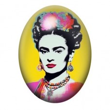 Cabochon en Verre Illustré Frida Khalo 13x18, 18x25 ou 30x40mm pour la création de bijoux fantaisie - DIY