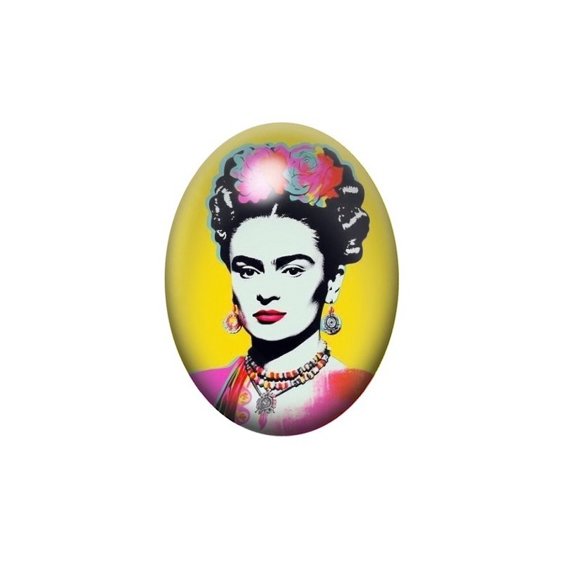 Cabochon en Verre Illustré Frida Khalo 13x18, 18x25 ou 30x40mm