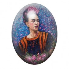 Cabochon en Verre Illustré Frida Khalo 13x18, 18x25 ou 30x40mm pour la création de bijoux fantaisie - DIY