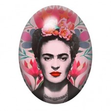 Cabochon en Verre Illustré Frida Khalo 13x18, 18x25 ou 30x40mm pour la création de bijoux fantaisie - DIY