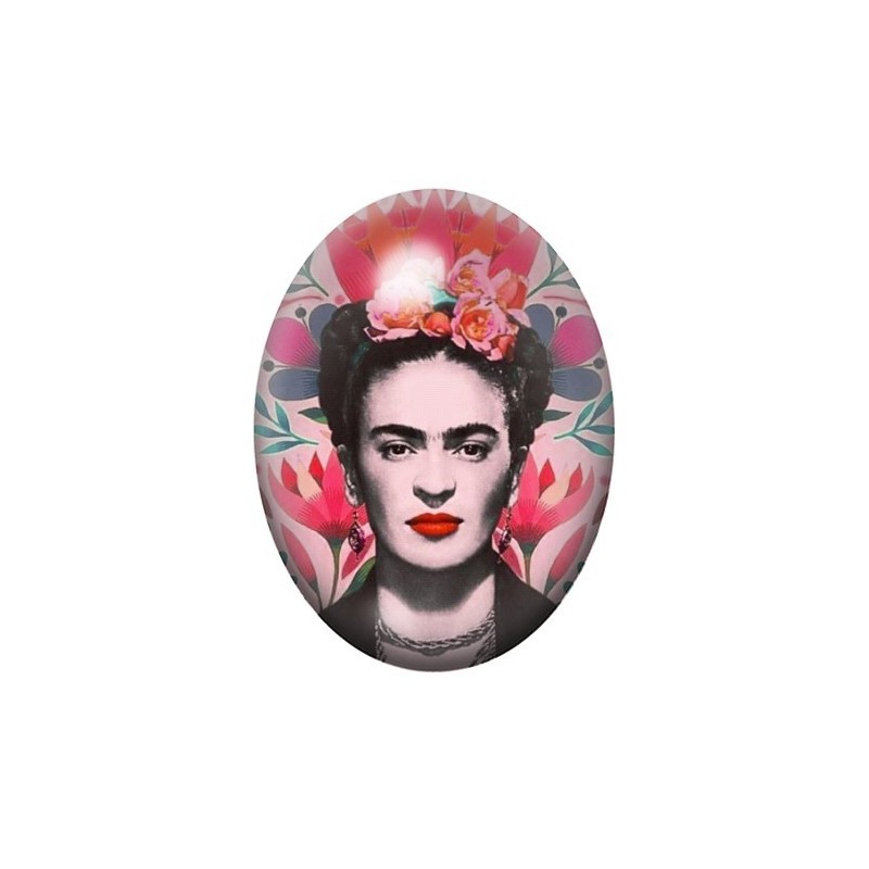 Cabochon en Verre Illustré Frida Khalo 13x18, 18x25 ou 30x40mm