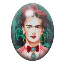 Cabochon en Verre Illustré Frida Khalo 13x18, 18x25 ou 30x40mm pour la création de bijoux fantaisie - DIY