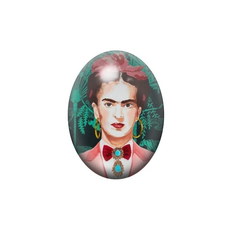 Cabochon en Verre Illustré Frida Khalo 13x18, 18x25 ou 30x40mm