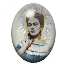 Cabochon en Verre Illustré Frida Khalo 13x18, 18x25 ou 30x40mm pour la création de bijoux fantaisie - DIY
