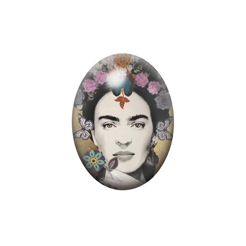 Cabochon en Verre Illustré Frida Khalo 13x18, 18x25 ou 30x40mm