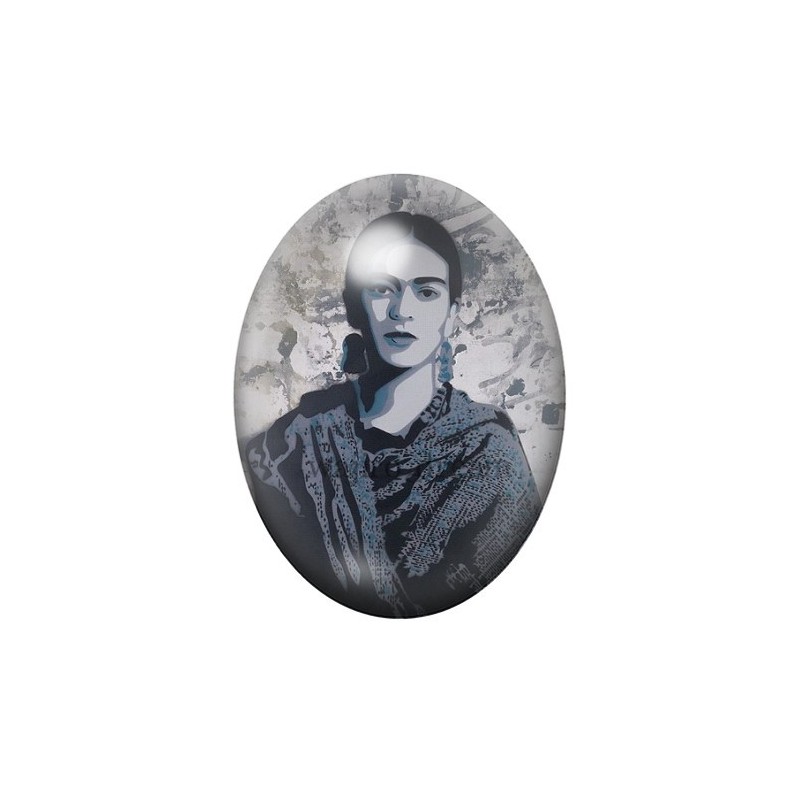 Cabochon en Verre Illustré Frida Khalo 13x18, 18x25 ou 30x40mm