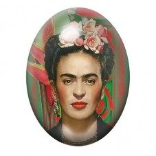 Cabochon en Verre Illustré Frida Khalo 13x18, 18x25 ou 30x40mm pour la création de bijoux fantaisie - DIY